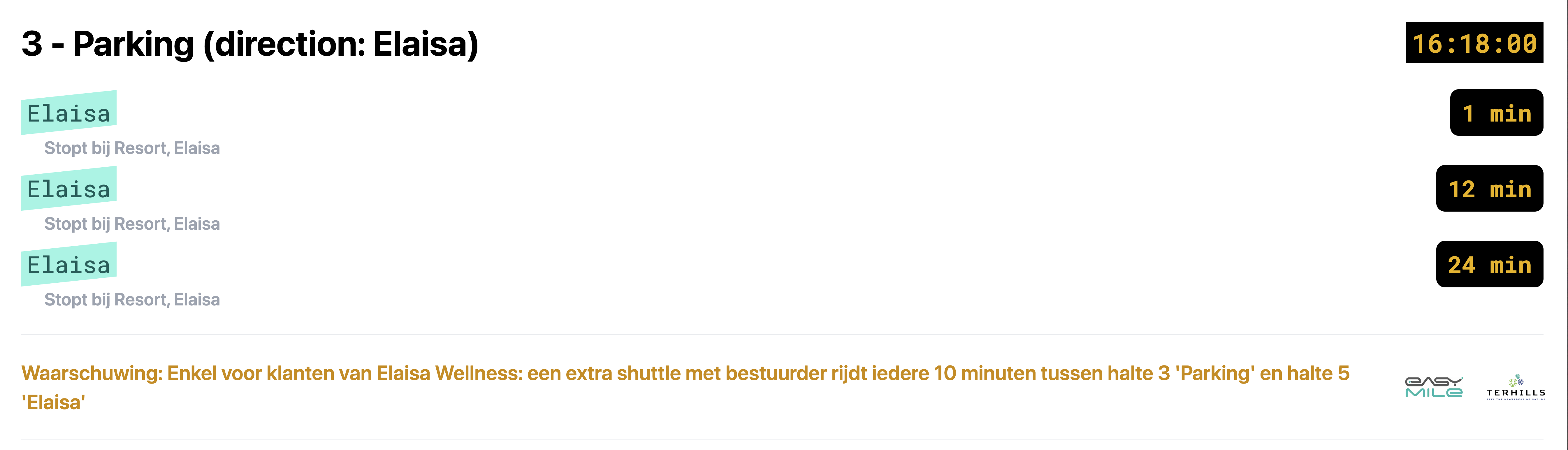 Terhills operator and route management view